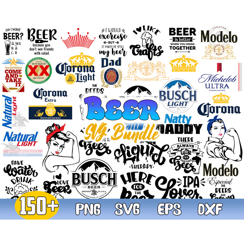 Beer Bundle Svg, Beer Svg, Alcohol Quotes Svg, Beer Brand Logo Svg, Png Dxf  Eps File.jpg