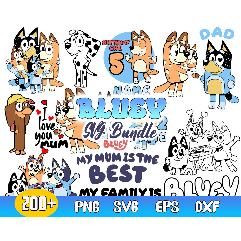 Bluey Heeler Bundle Svg, Bluey Svg, Bluey Vector, Bluey Clipart, Cartoon Bundle Svg.jpg