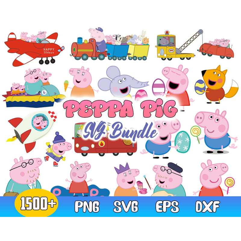 Bundle Peppa Pig Svg, Peppa Pig Svg, Peppa Pig Vector, Peppa Pig Clipart, Peppa Pig Cricut.jpg