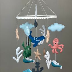 Ocean baby mobile. Ocean nursery mobile crib