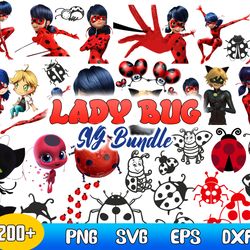 ladybug bundle svg, ladybug svg, miraculous ladybug svg, tales of ladybug and cat noir svg, instant download