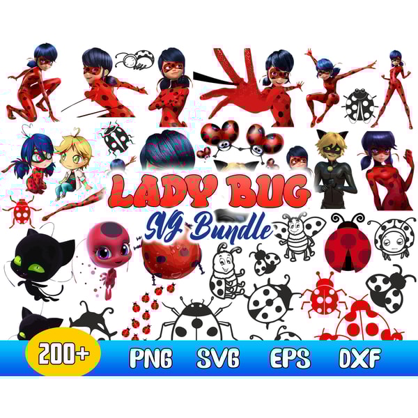 Ladybug Bundle Svg, Ladybug Svg, Miraculous Ladybug Svg, Tales Of Ladybug And Cat Noir Svg, Instant Download .jpg