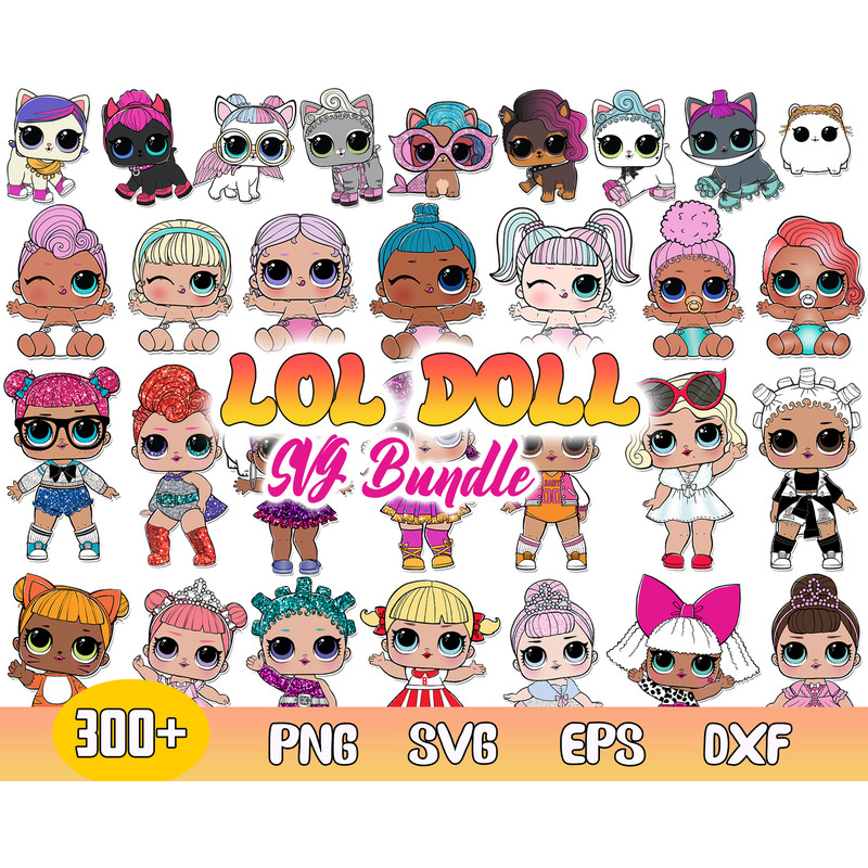 LOL Surprise Dolls Bundle Svg, Baby Doll Svg, Lol Doll Svg, Lol Doll Kis Svg, Instant Download .jpg