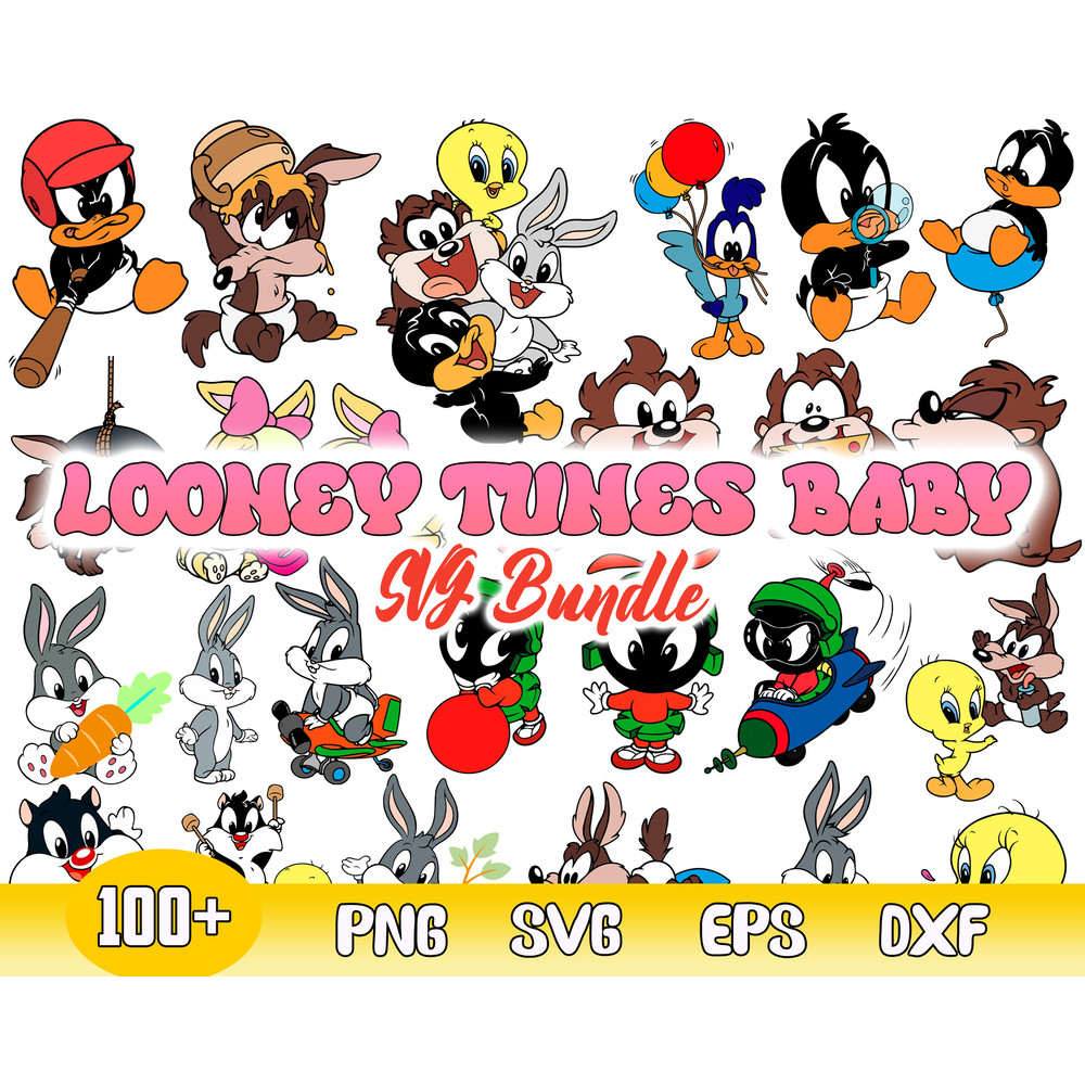Looney Tunes Baby Bundle Svg, Looney Tunes Svg, Baby Looney Svg, Png Dxf Eps File.jpg
