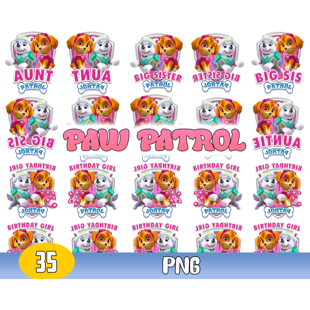Paw Patrol Birthday Bundle Svg, Paw Patrol Svg, Paw Patrol Famliy, Paw Patrol Cricurt, Instant Download.jpg