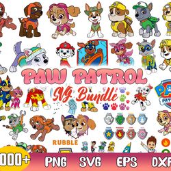 paw patrol bundle svg, paw patrol svg, paw patrol character svg, png, dxf, eps file