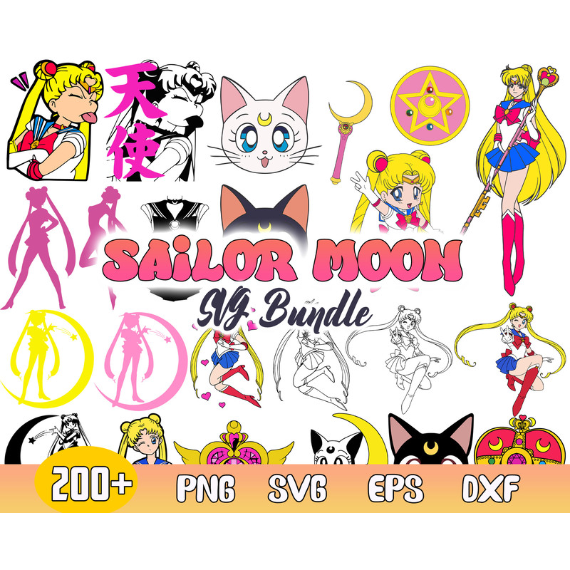 Sailor Moon Bundle Svg, Sailor Moon Svg, Usagi Tsukino Svg, Anime Svg, Png Dxf Eps File.jpg