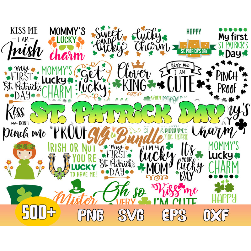 St Patrick's Day Bundle Svg, Saint Patricks Day Svg, Patricks Day Svg, Png Dxf  Eps File .jpg