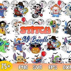 Stitch Halloween Bundle Svg, Horror Stitch Svg, Stitch Character Horror Movies Svg, Png Dxf Eps File