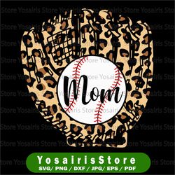 baseball mom leopard png, softball mama png, mother's day 2022 png, baseball mom png sublimation design download