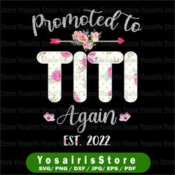 promoted to titi again 2022 png, mother's day baby announcement png, titi again est 2022 png