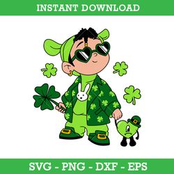 St. Patrick's Baby Benito Svg, Benito Retro Shamrock Svg, Bad Bunny Lucky Svg Png Eps Dxf file