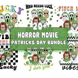 20 file retro horror movie st patricks day svg  bundle , cricut , digital downdload
