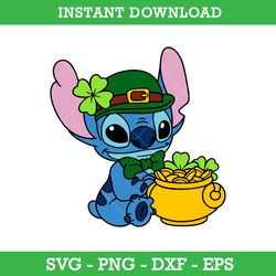 Stitch St Patrick's Day Svg, Stitch Lucky Svg, Saint Patrick's Day Disney Svg, Instant Download