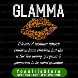glamma leopard lips png, kiss glam ma description png, mother's day png, lips clipart sublimation designs downloads
