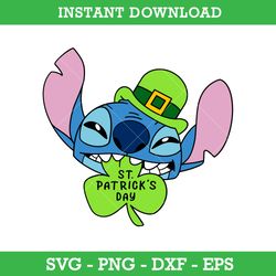 Stitch St Patrick's Day Svg, Stitch Retro Shamrock Svg, Saint Patrick's Day Disney Svg, Instant Download
