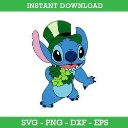 Stitch St Patrick's Day Svg, Stitch Leprechaun Hat Svg, Saint Patrick's Day Disney Svg, Instant Download