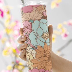retro flower tumbler premium skinny tumbler wrap 20 ounce tumbler wrap png clipart image seamless image