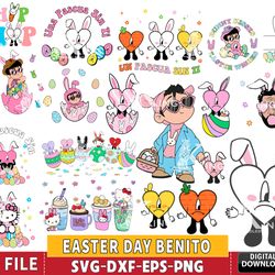 18 file easter day benito svg, bad bunny png, easter svg, easter benito svg, for cricut, digital, instant download