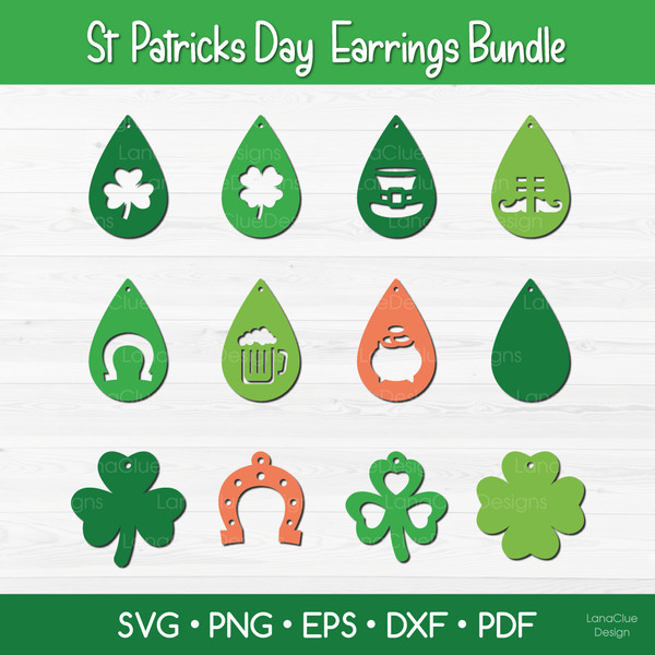 earring templates with shamrock