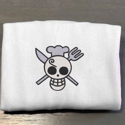 sanji embroidered crewneck, one piece embroidered sweatshirt, inspired embroidered manga anime hoodie