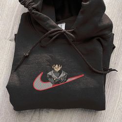 goku nike embroidered crewneck, dragon ball embroidered sweatshirt, inspired embroidered manga anime hoodie