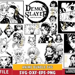 20file anime bundle svg dxf eps png, mega anime bundle svg , for cricut, vector file, digital download, instant download