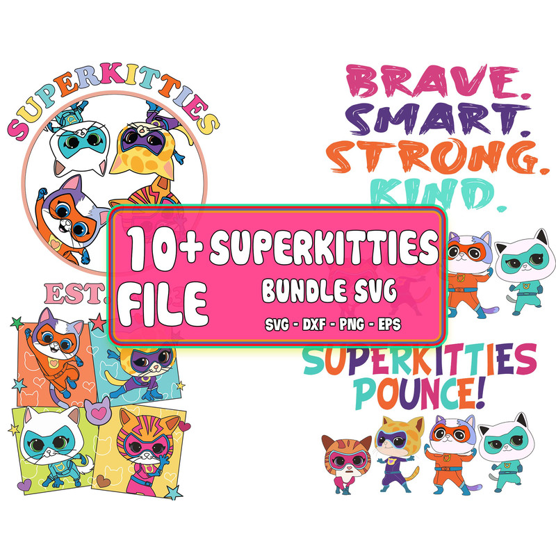 10+ FILE superkitties bundle svg ,Hero Kitties Super Cats Brave.jpg
