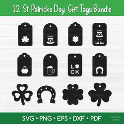 12 St Patricks Day Gift Tags SVG Bundle