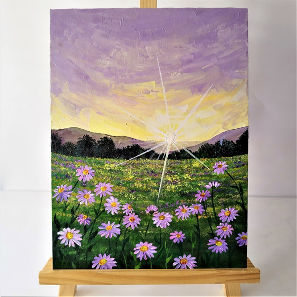 Sunset-landscape-painting-of-wildflowers-framed-on-canvas.jpg