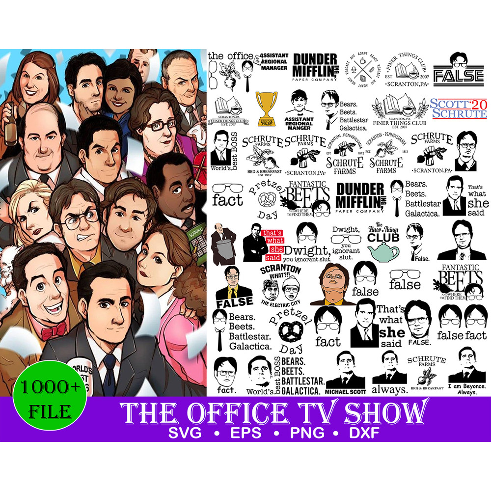 1000 The Office Svg, The Office TV show Svg, High quality designs, The Office Cut File for Cricut, Paper Company Svg, Schrute Farms, PNG DXF.jpg