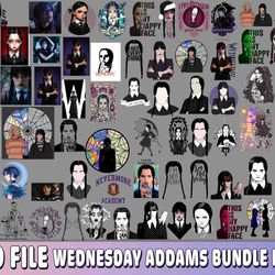 320 file wednesday addams bundle png, wednesday addams bundle png, for cricut, digital, file cut, instant download