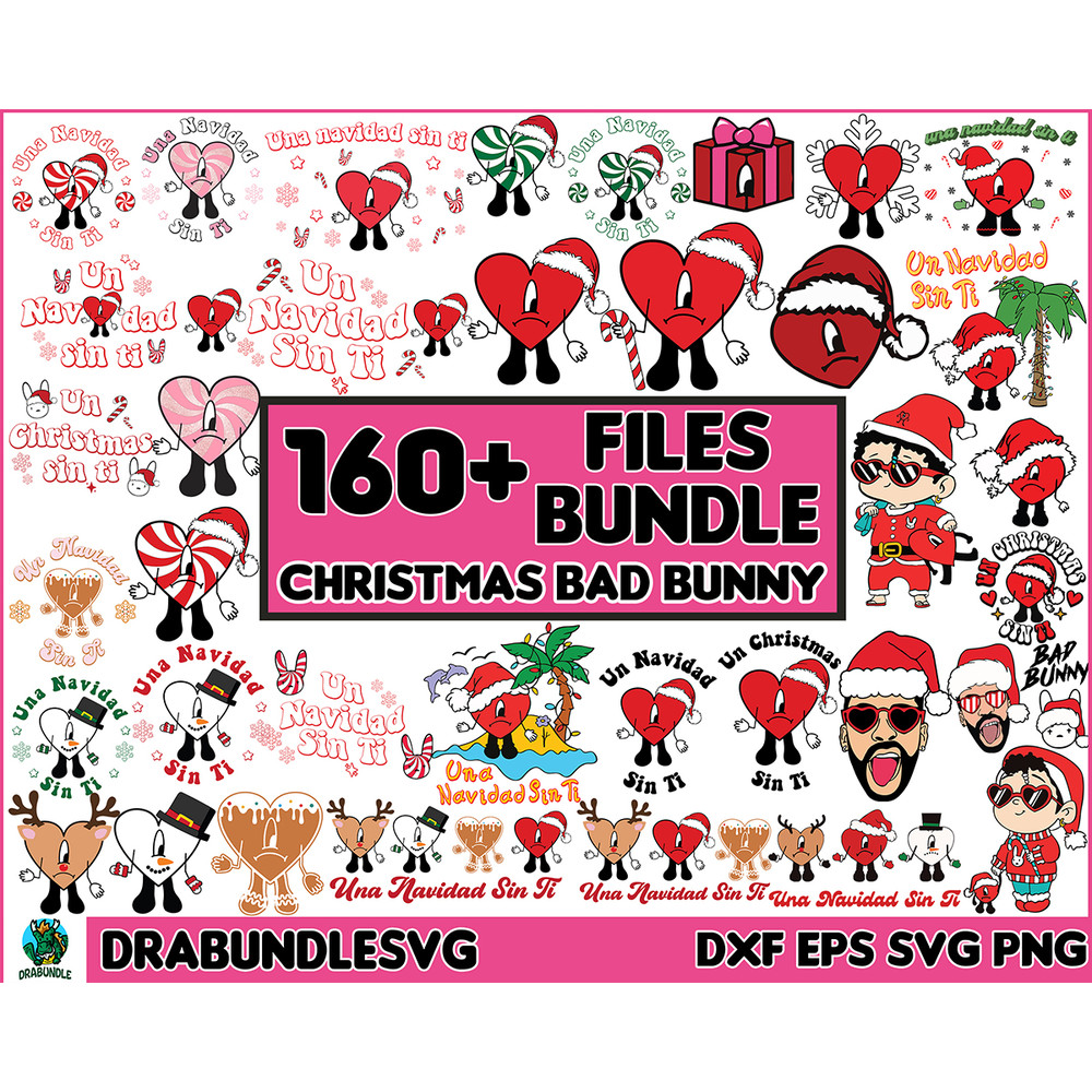 160 Baby benito Christmas svg, sin ti svg, Bad Bunny heart svg,Layered SVG, cricut , cut files, Svg, Un Navidad Sin Ti SVG, Bad Bunny Christmas Bundle Instant D