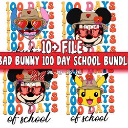 bad bunny 100 day school bundle svg, cricut , digital downdload