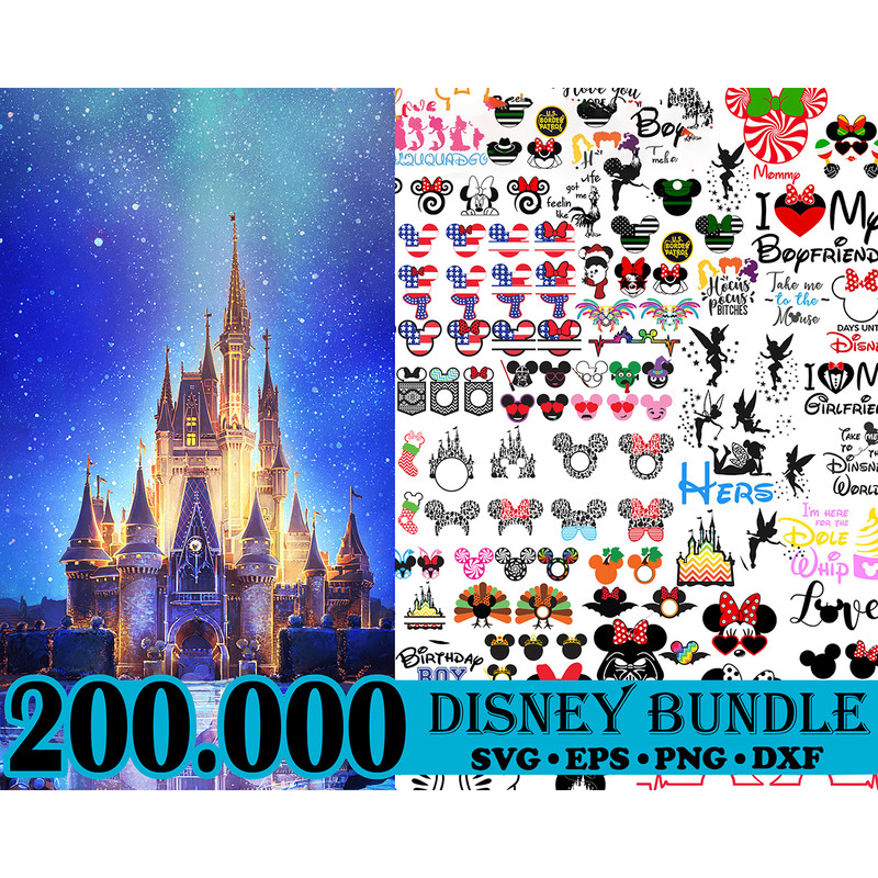 200k files Disney Bundle, Christmas mega bundle, 50 GIFTS Mickey svg, Minnie svg, files for Silhouette.jpg