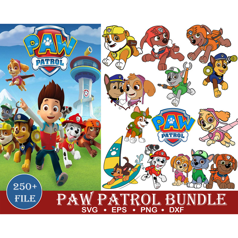 250 Paw patrol svg, paw patrol svg bundle, paw patrol svg file, paw patrol svg everest, paw patrol svg for cricut, paw patrol svg skye, svg file Digital Dowload