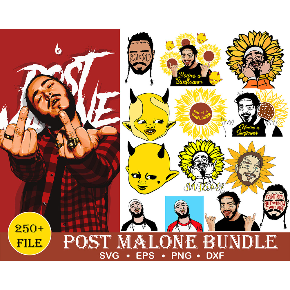 250 Post Malone SVG, Post Malone Png, Post Malone Cricut, Starbucks Cup SVG, Art, SVg, Clipart, Vector, Digital, Print, Cricut, Sunflower SVG.jpg