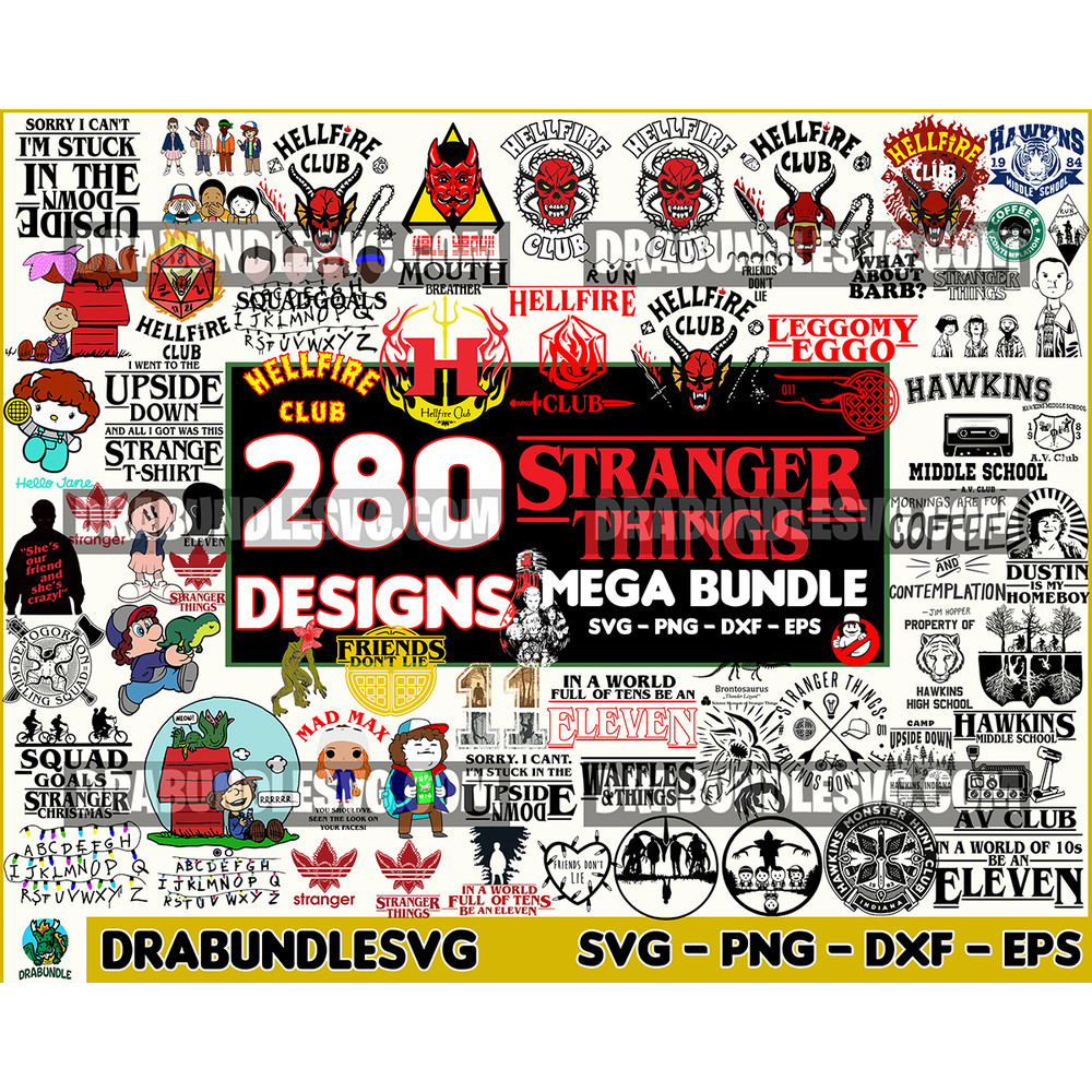 280 Hellfire Club Svg,Stranger Things SVG Bundle, Stranger Things PNG Bundle, Stranger Things Bundle, Stranger Things Cut Files, Stranger Things Prints Font Svg
