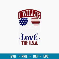 i willie love the usa flag svg, willie nelson 4th of july svg, feelin willie svg, png dxf eps file