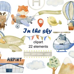 Airplane Animals Clipart, Png.
