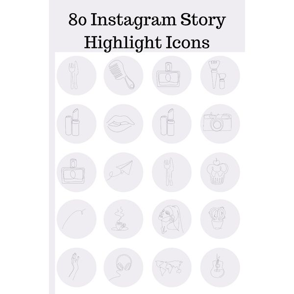 80 Sketch Instagram Highlight Icons. Hand Drawn Instagram Hi - Inspire ...