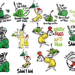 green eggs and ham svg, dr seuss svg,read across america svg, dr seuss bundle, i do so like green eggs and ham svg, sam