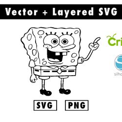 carton spongebob squarepants svg, png files for cricut machine , anime svg , manga svg