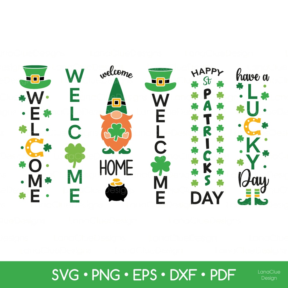 word welcome with shamrock