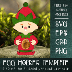 Christmas Elf | Chocolate Egg Holder Template SVG