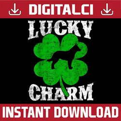 shamrock leaf lucky charm blue heeler dog st patrick's day png sublimation designs