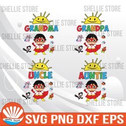 family of birthday girl with friend svg, ryan's world  birthday svg, svg, png, dxf, instant download