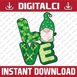 st patrick's shamrock gnome love funny st patricks day png sublimation designs