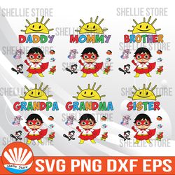 family of birthday girl with ryan's world svg, ryan's world  birthday svg, svg, png, dxf, instant download