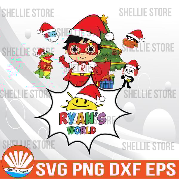 Ryan's world Christmas svg, Cartoon svg, pine tree svg, Chri - Inspire ...